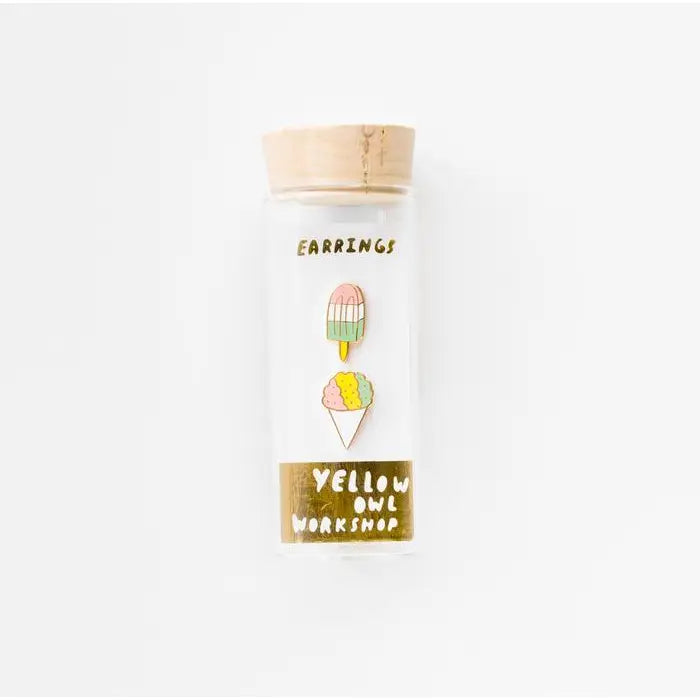 Sno Cone and Popsicle Earrings - Gold