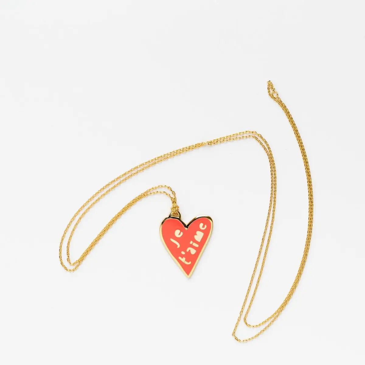 Je T'aime Heart - Gold Necklace