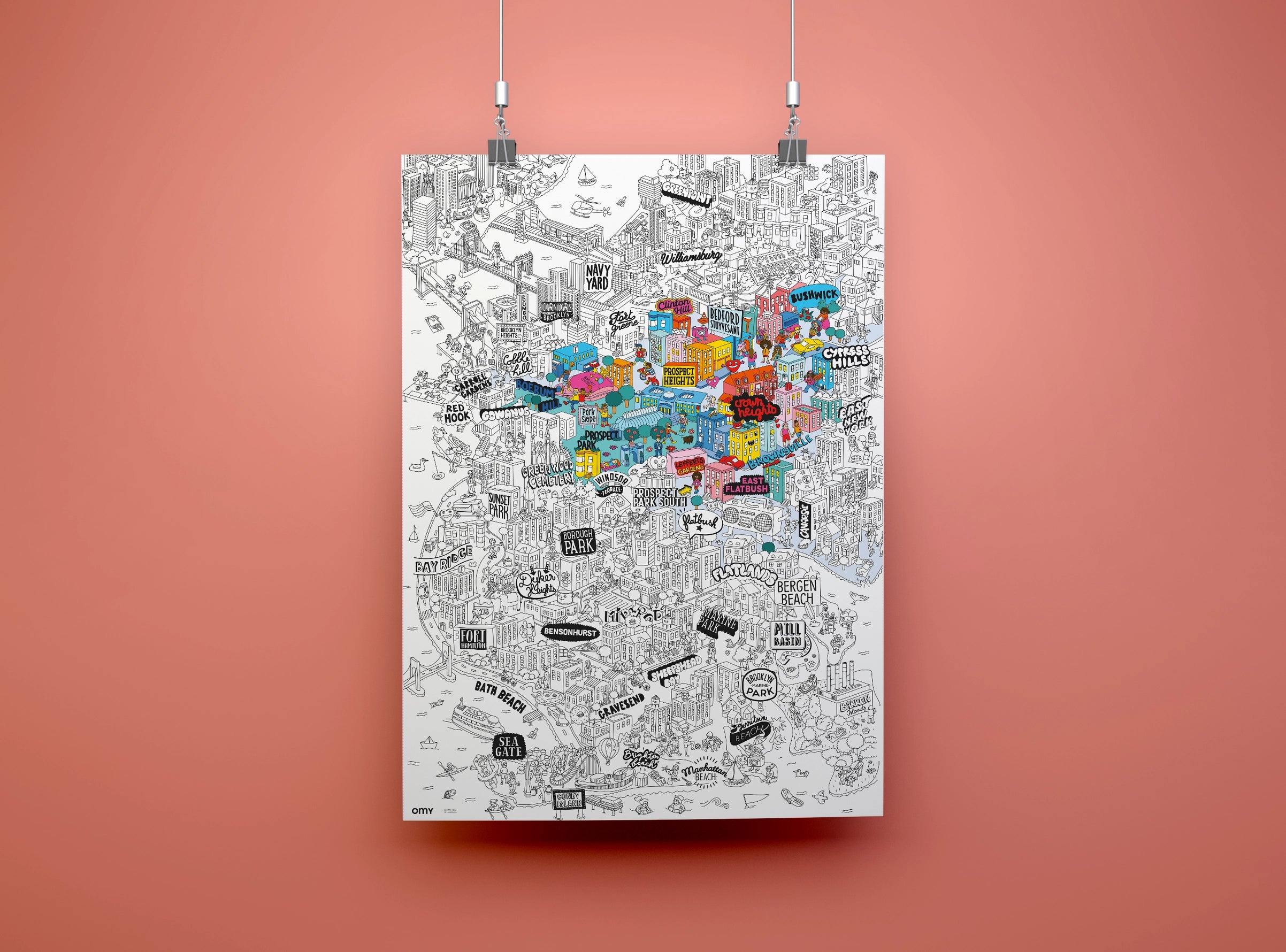 Giant Coloring Poster Folded Brooklyn