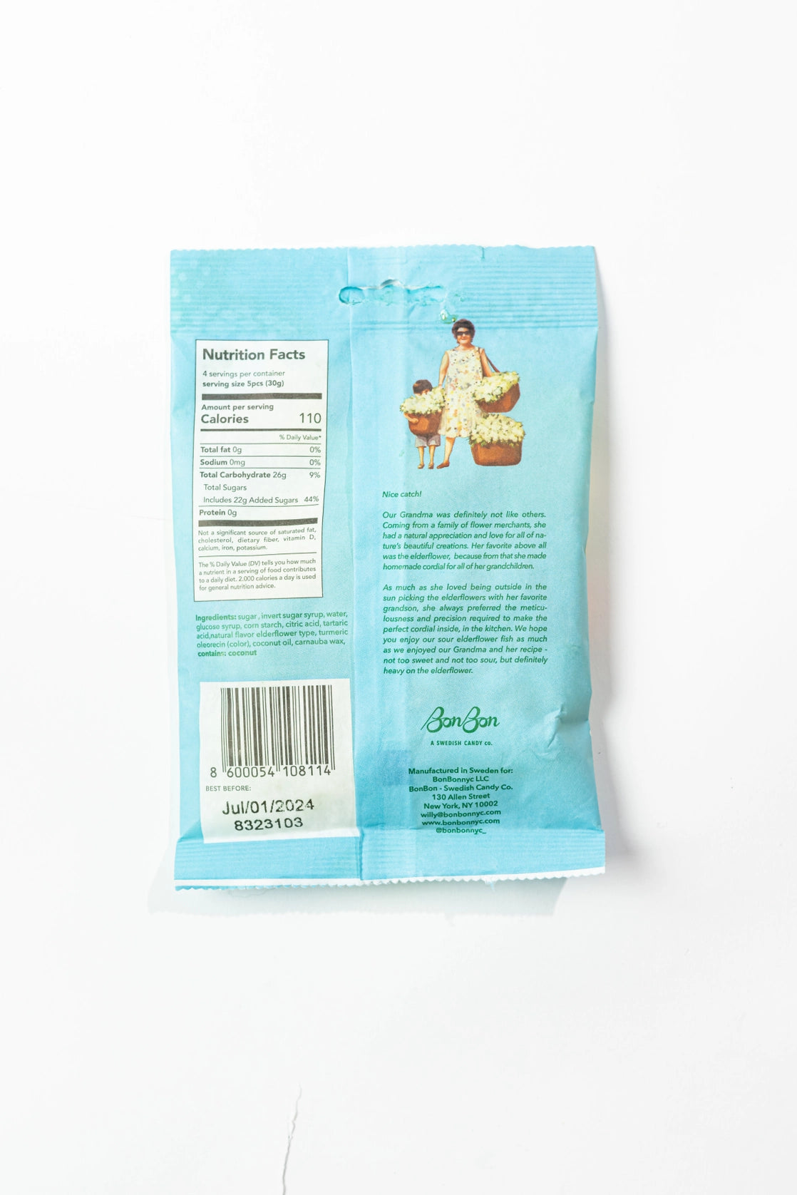 BonBon's Sour Elderflower Fish - Swedish Candy 5.2oz (150g)