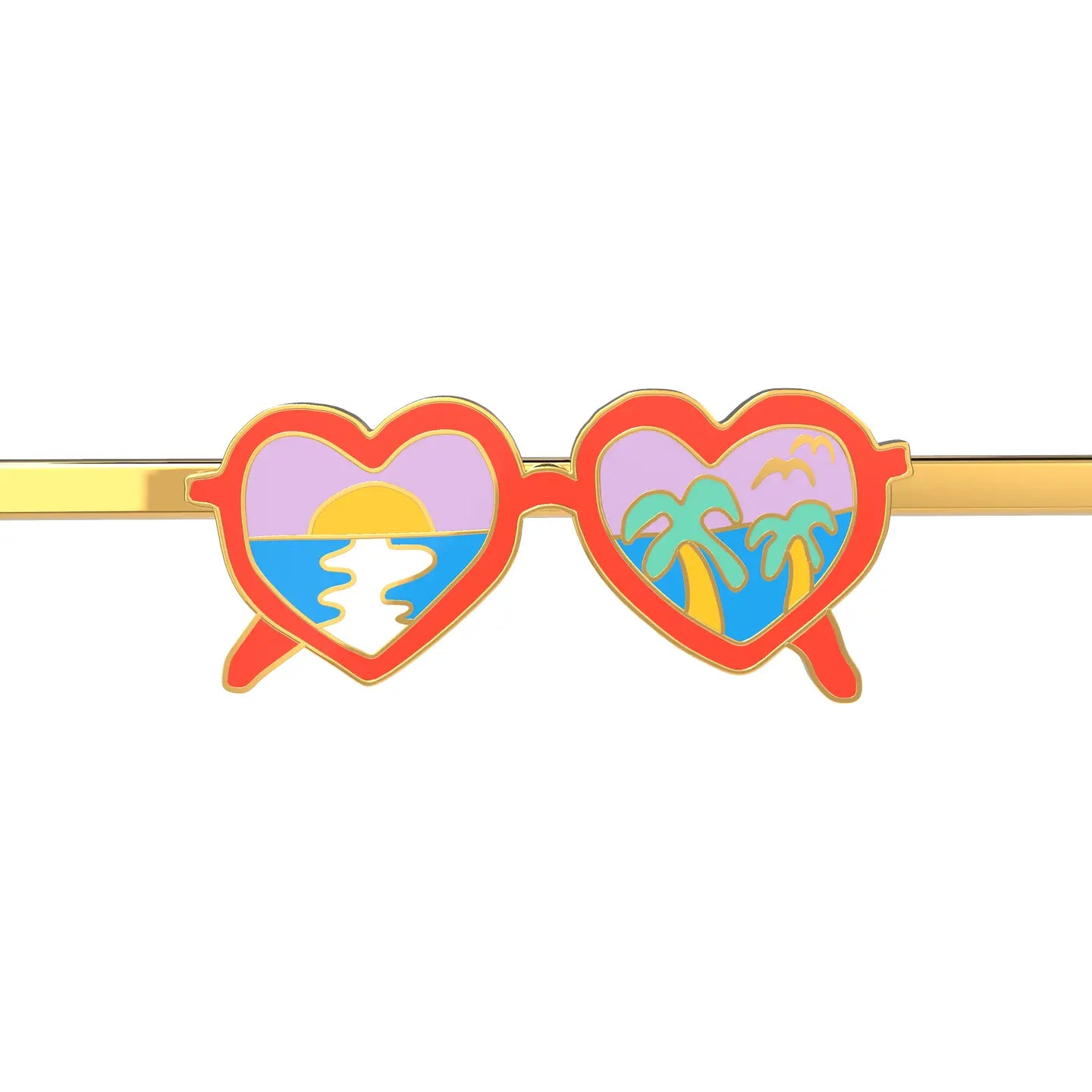 Heart Shades Hairpin - 18k Gold