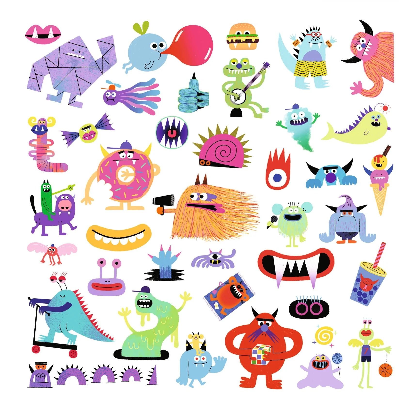 160 Stickers Monster