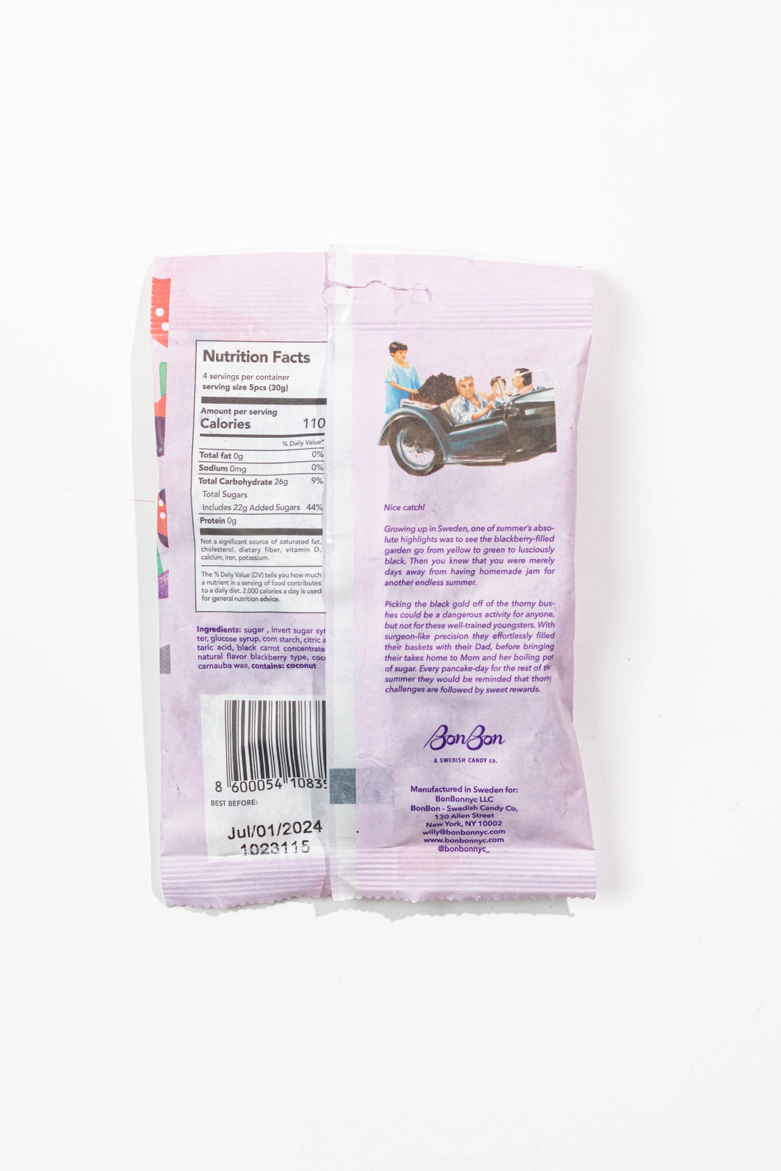 BonBon's Sour Blackberry Fish - Swedish Candy 5.2oz (150g)