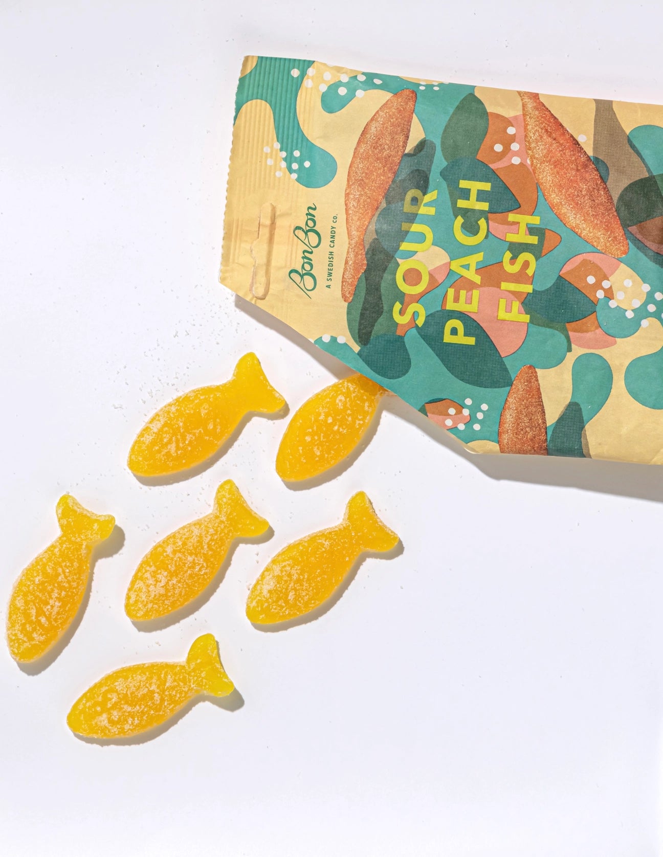 BonBon's Sour Peach Fish- Swedish Candy 5.2oz (150g)