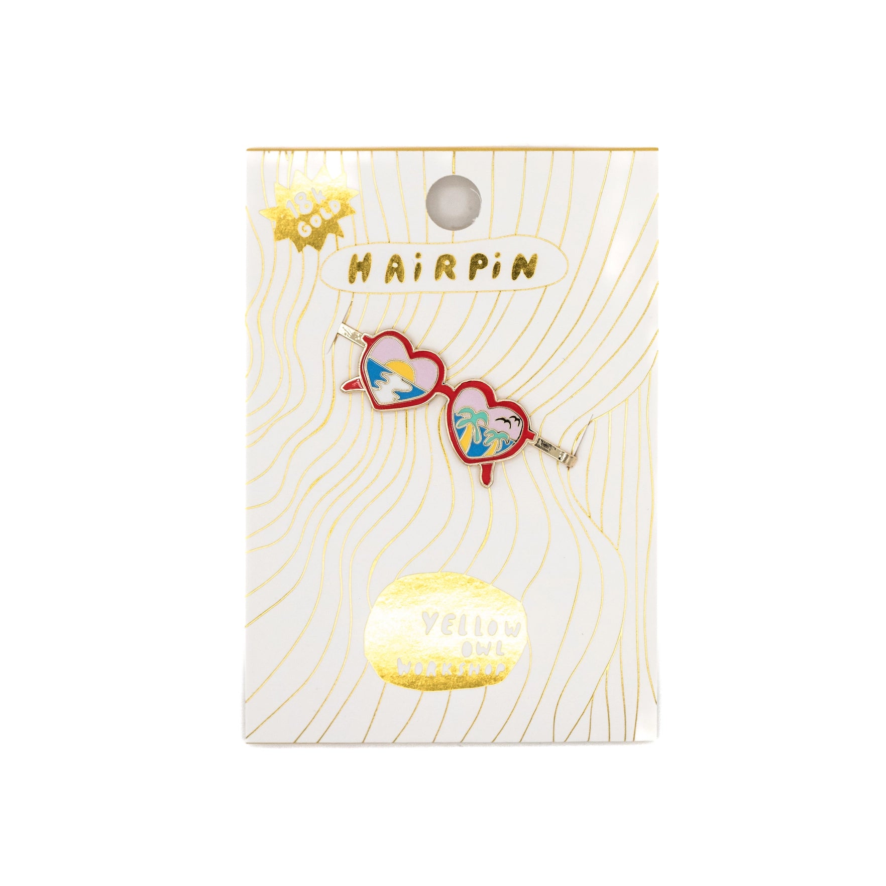 Heart Shades Hairpin - 18k Gold