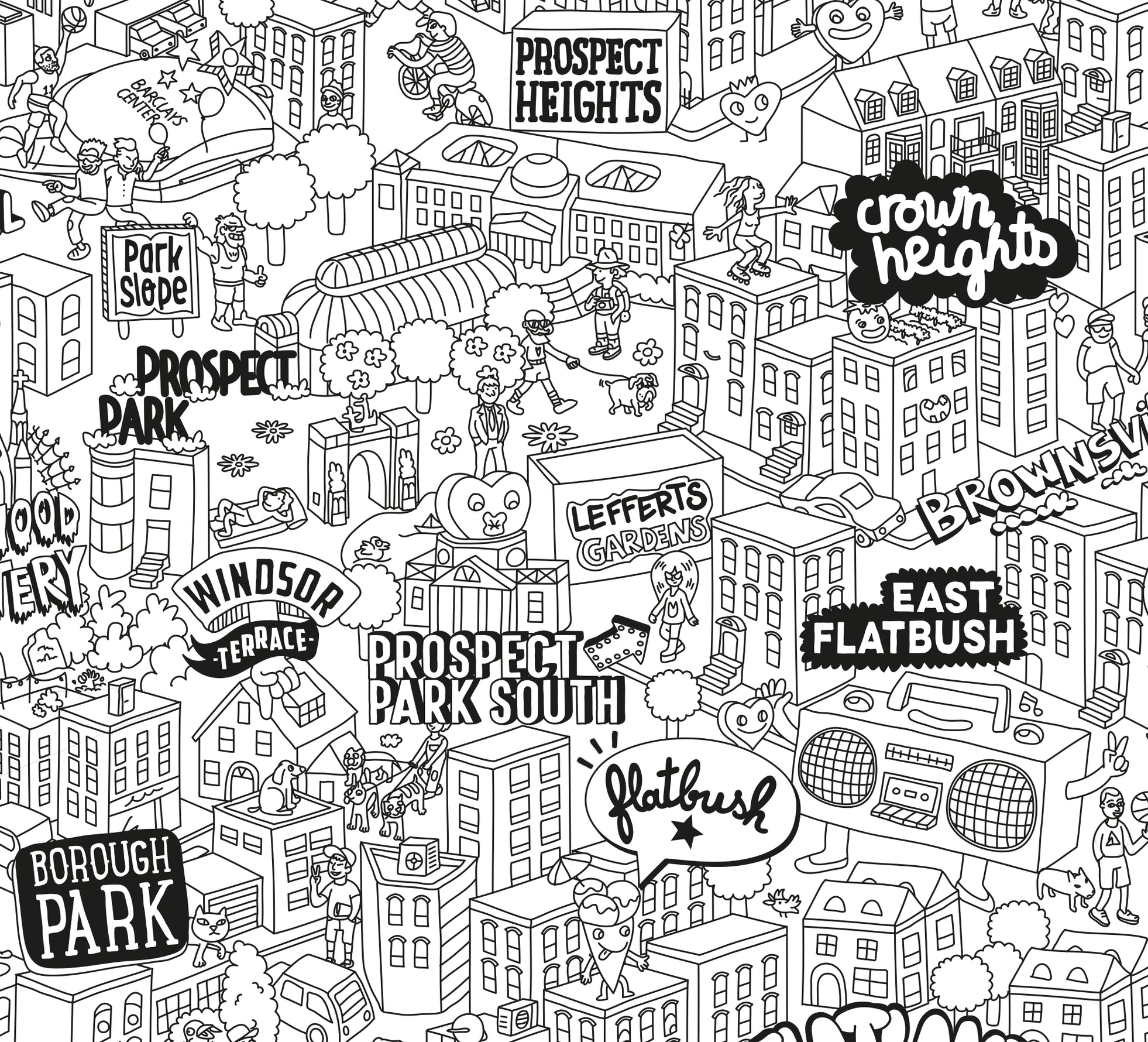 Giant Coloring Poster Folded Brooklyn
