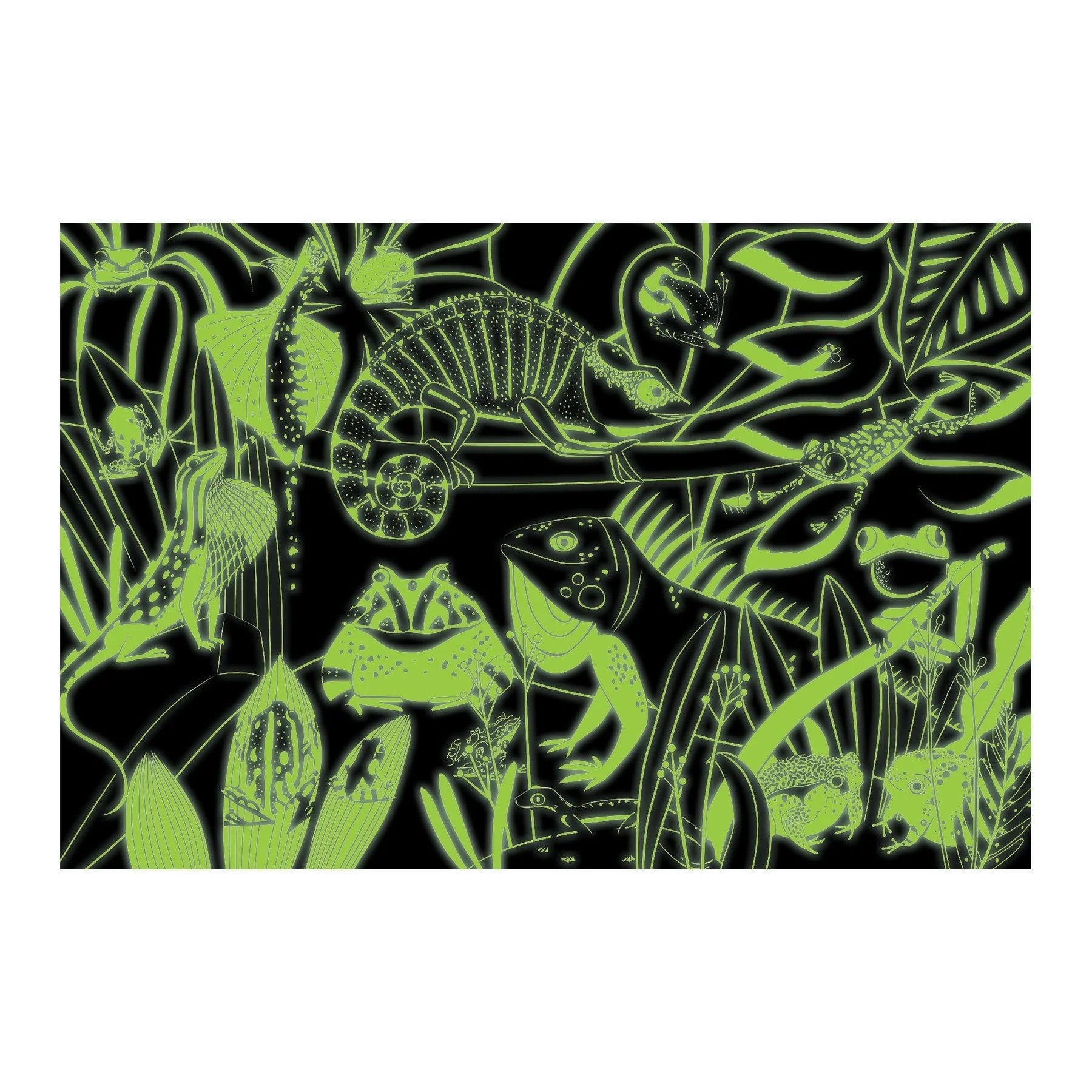 Frogs & Lizards Glow in the Dark Puzzle 100 pcs