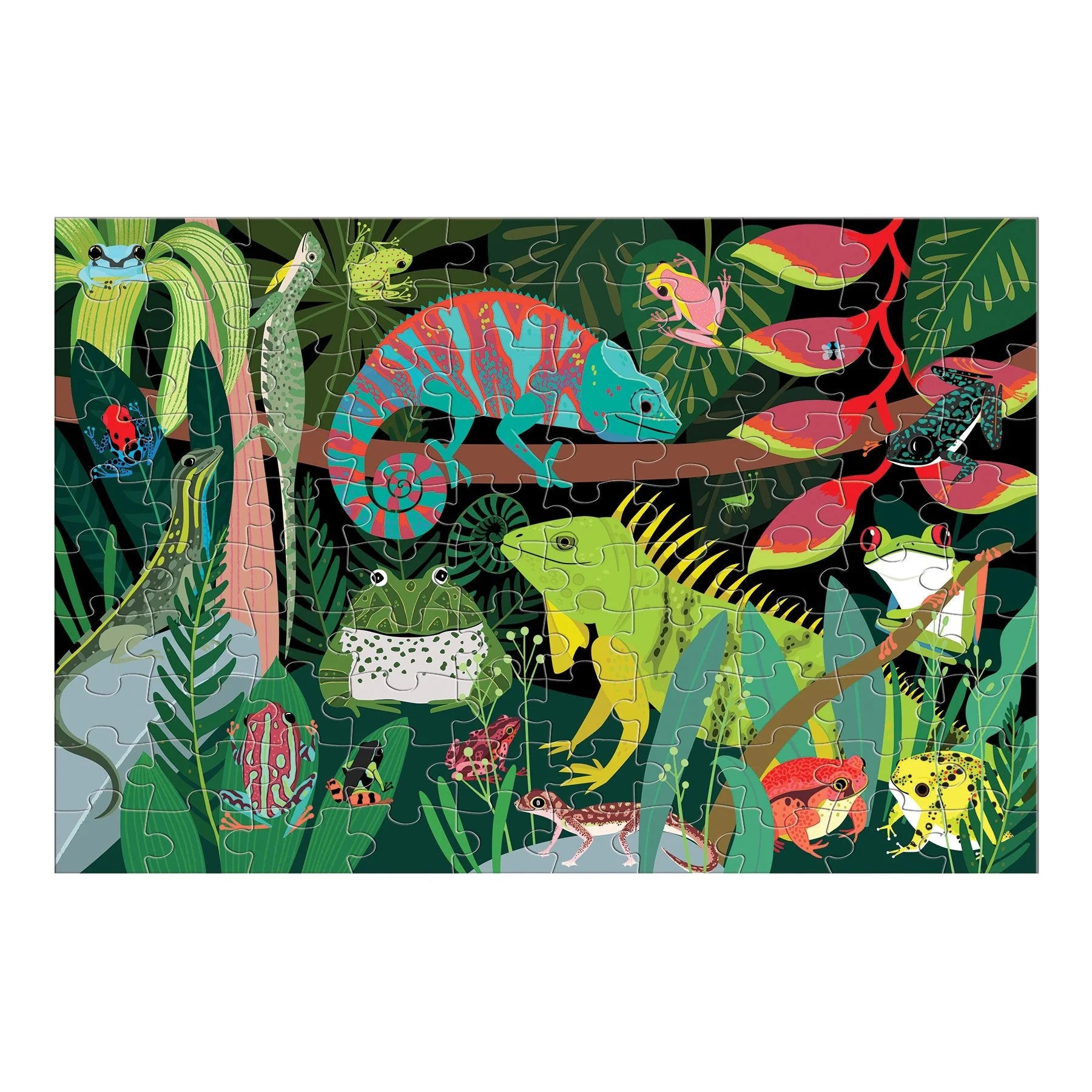 Frogs & Lizards Glow in the Dark Puzzle 100 pcs