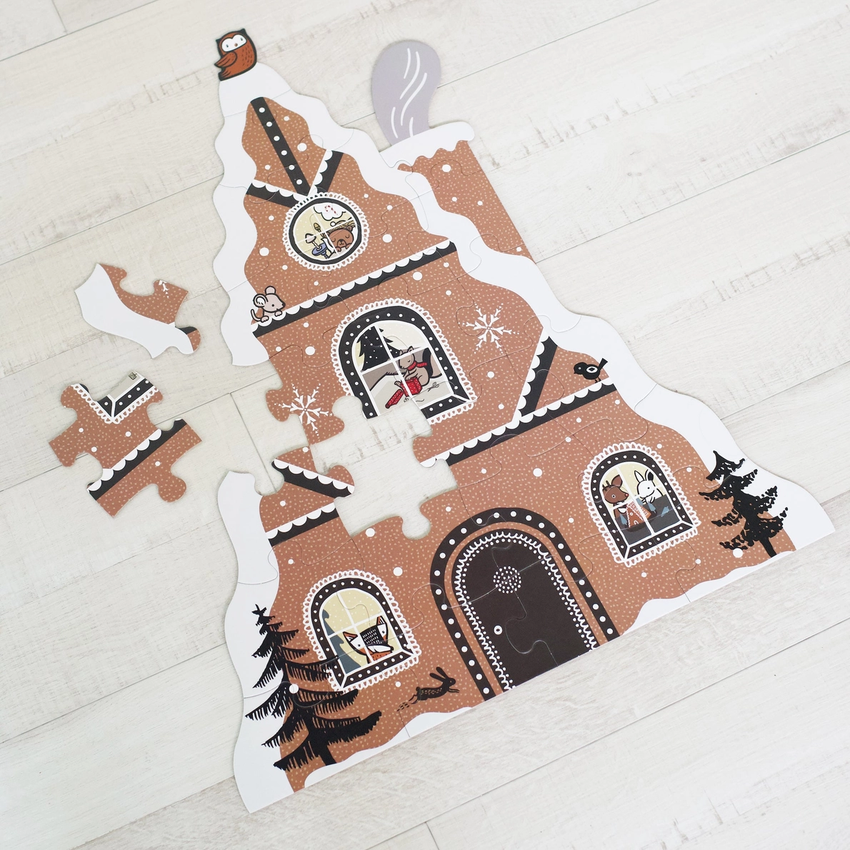 Gingerbread House Holiday/Christmas Floor Puzzle
