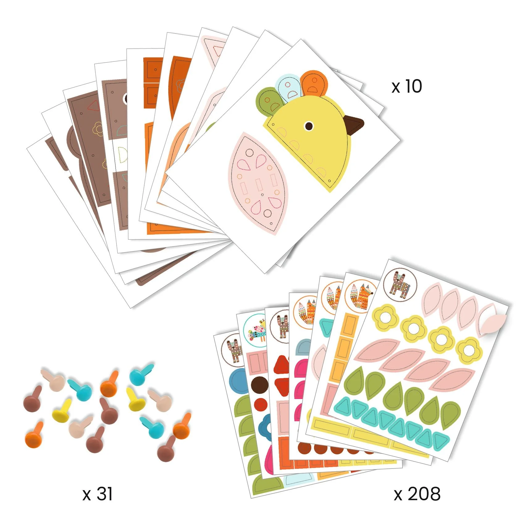 3 Giant Animals Collage Activity