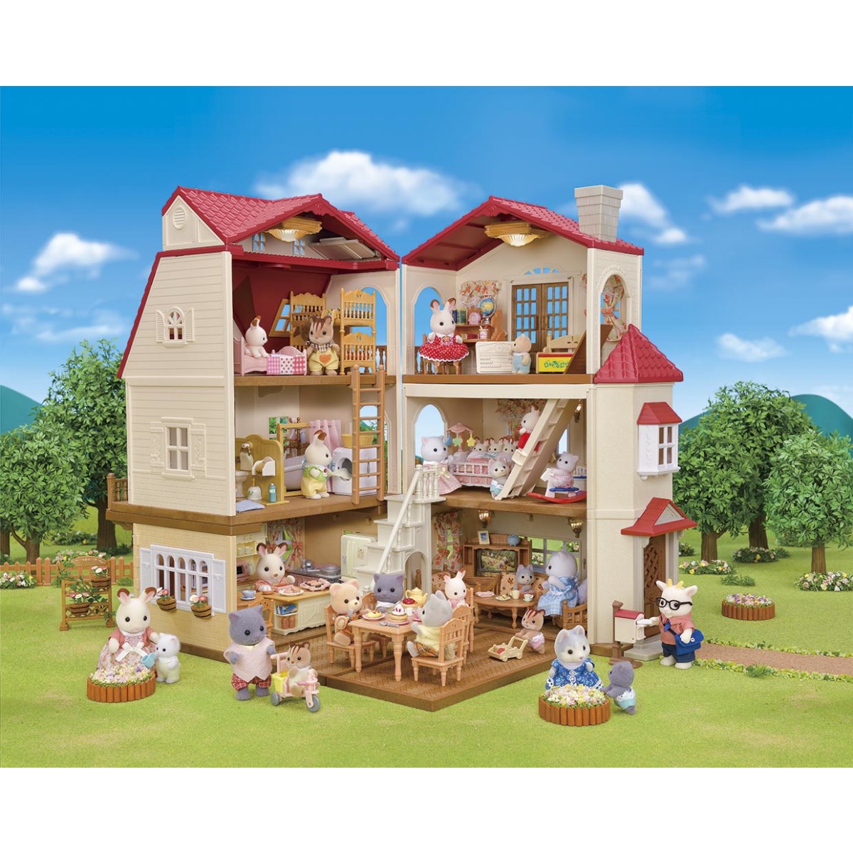 Red Roof Country Home Gift Set-Secret Attic Playroom-