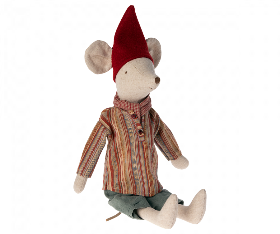 Medium Christmas Mouse Boy W/ Scarf
