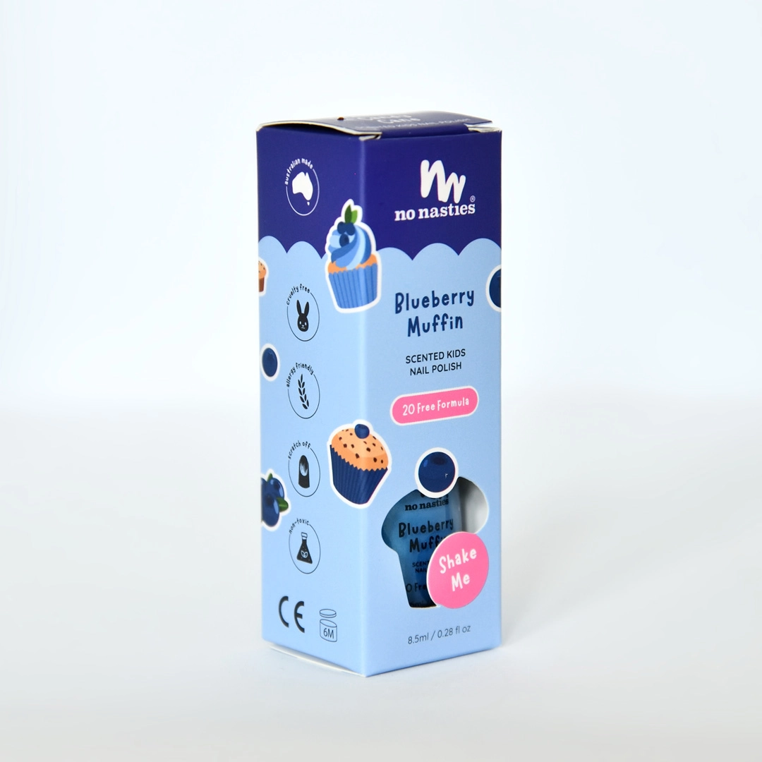 BLUEBERRY MUFFIN Scented Scratch Off Kids Nail Polish