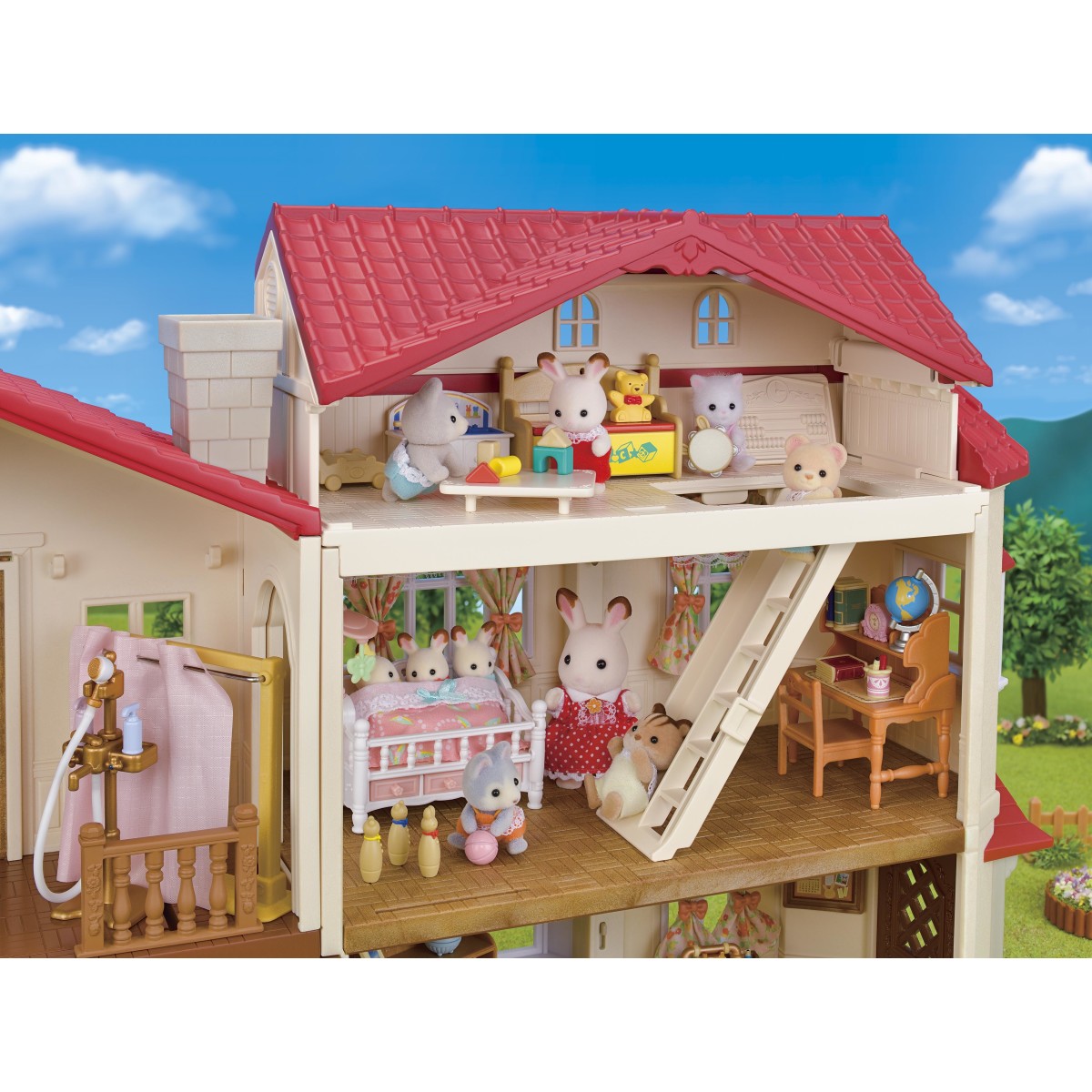 Red Roof Country Home Gift Set-Secret Attic Playroom-