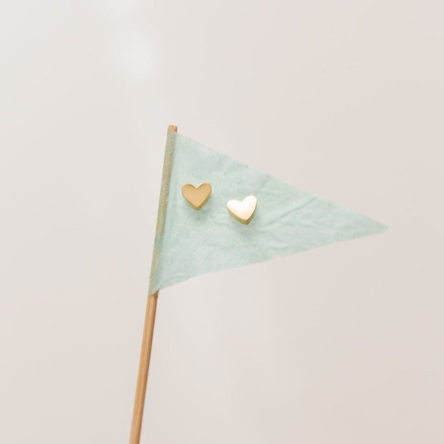 Heart Earrings - 18K Gold Plated, Hypoallergenic