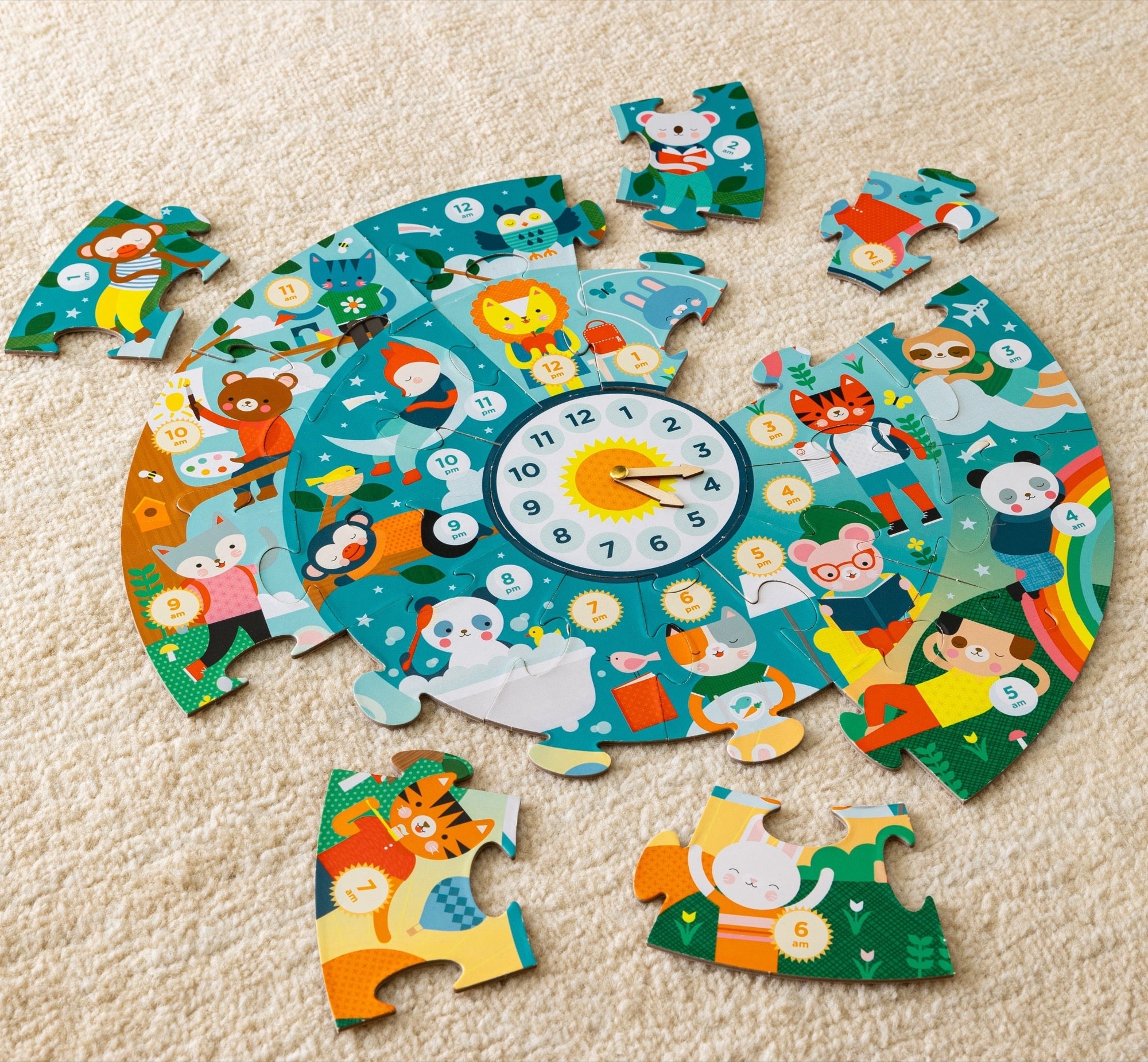 Floor Puzzle: Telling the Time