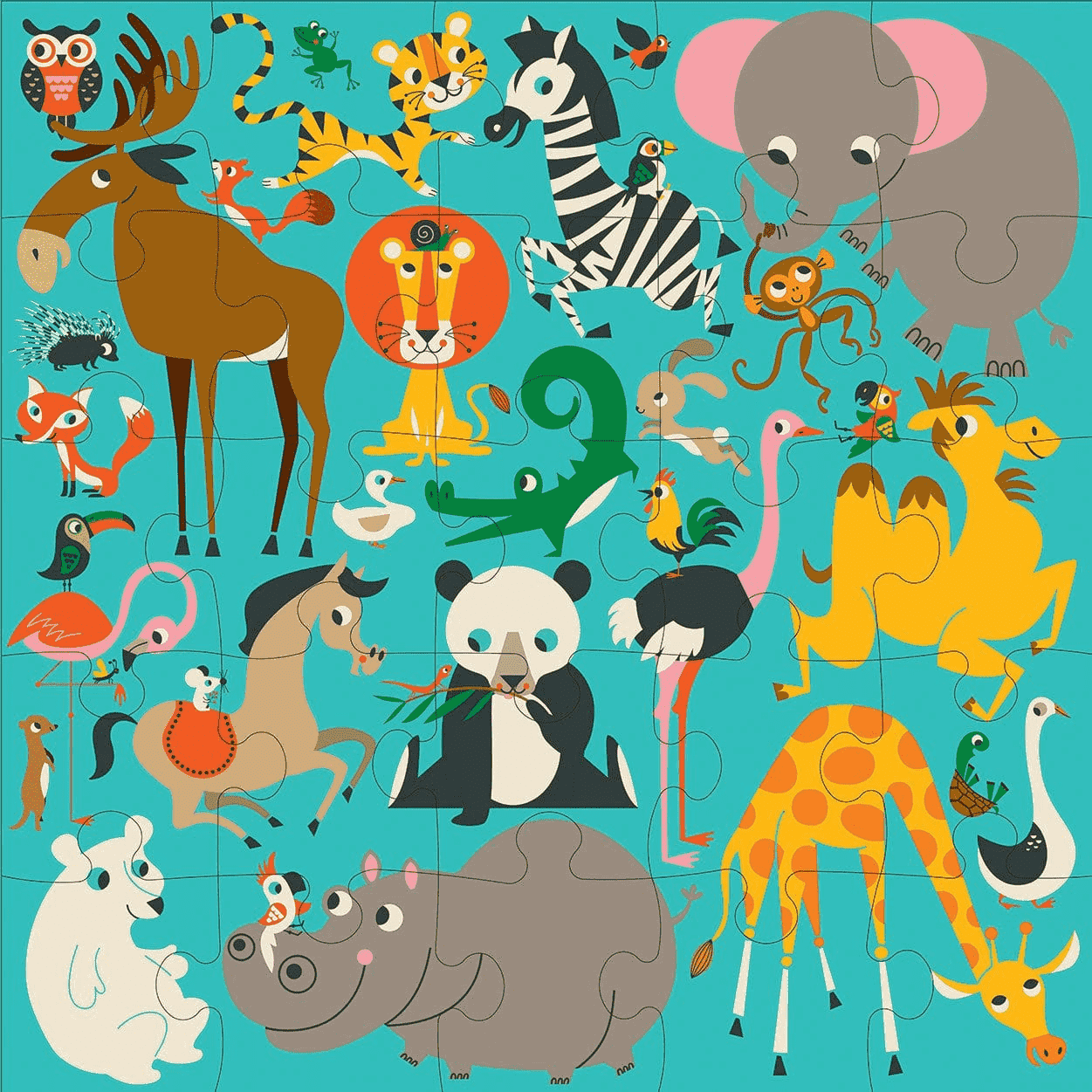 Animals of the World Jumbo Puzzle 25 pz