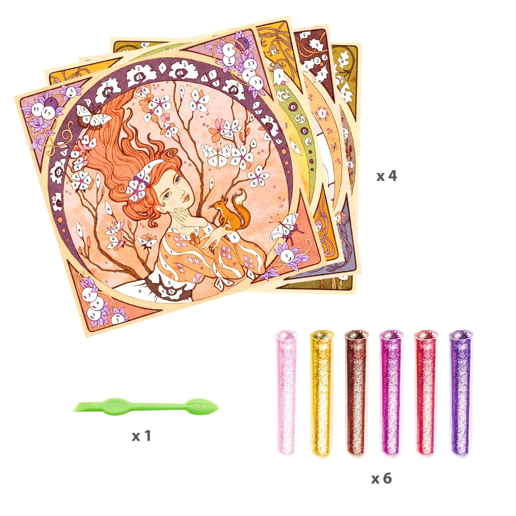 Inspired By Alfons Mucha - Glitter Boards