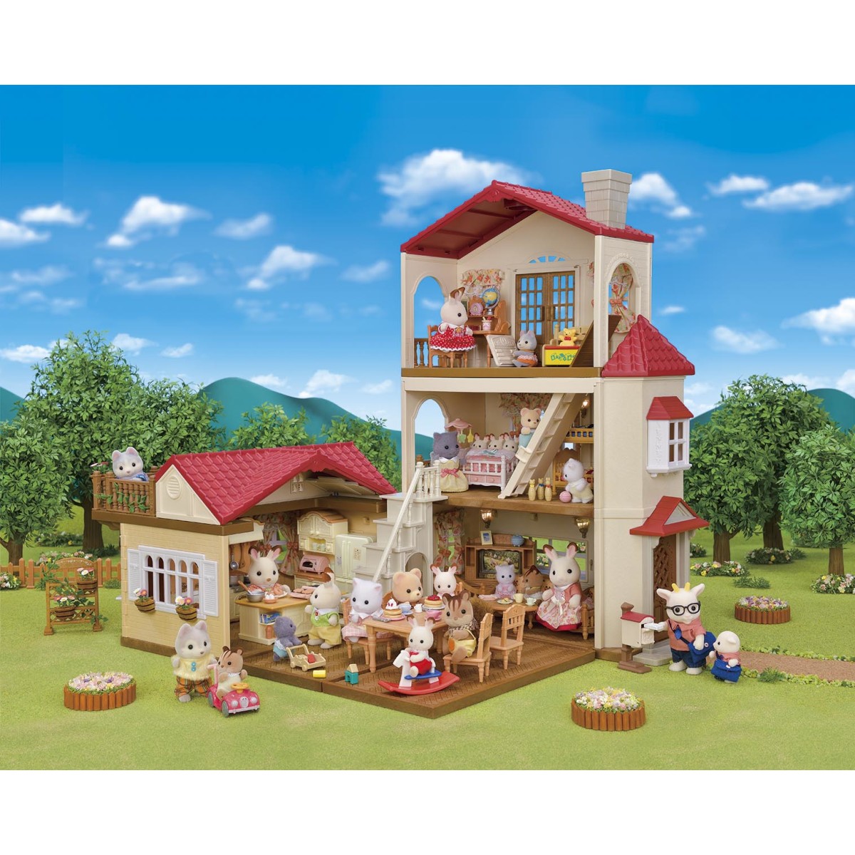 Red Roof Country Home Gift Set-Secret Attic Playroom-