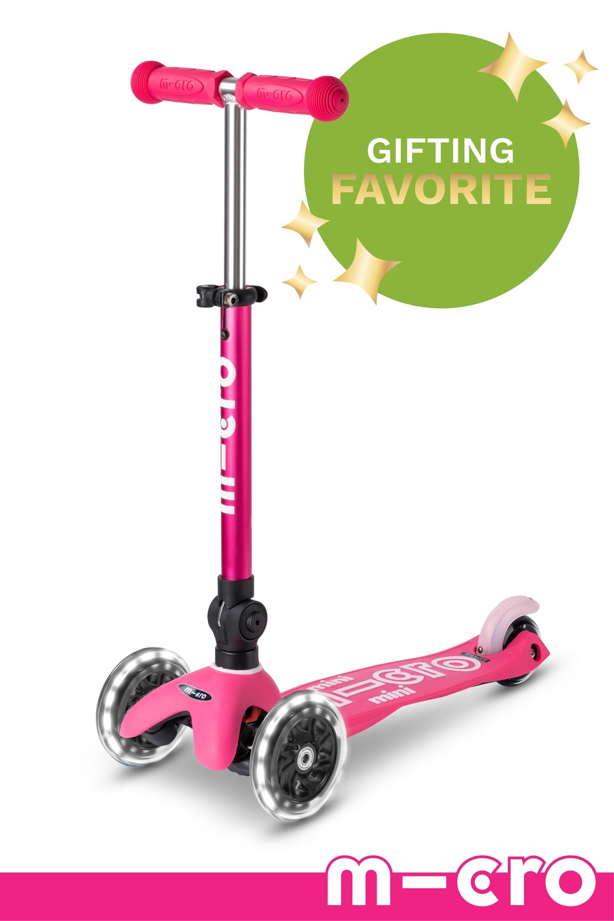 Micro Mini Foldable LED Scooter - Pink