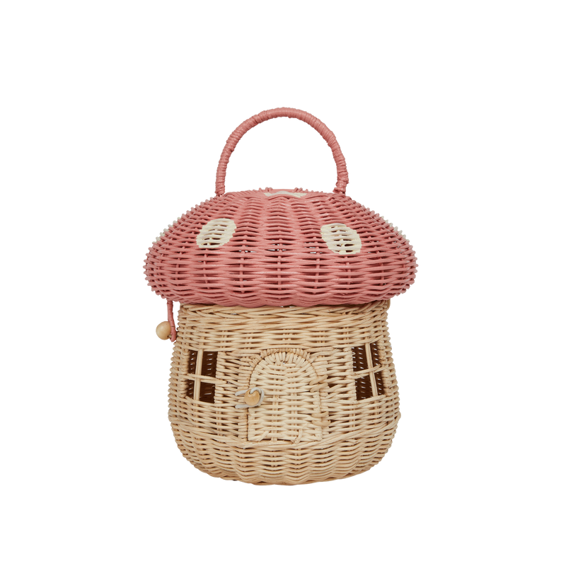Rattan Mushroom Basket - Musk