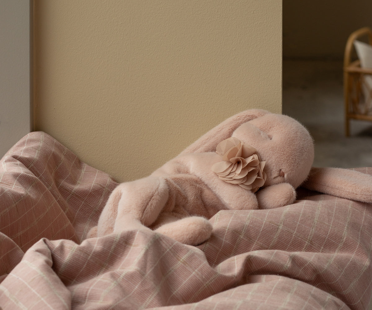 Sleeping Bunny Plush, Small - Powder