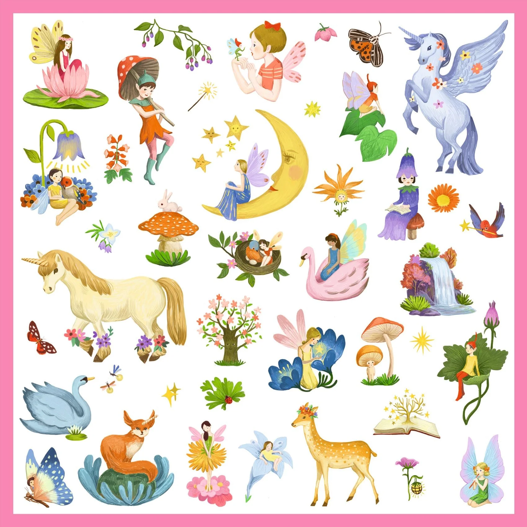 160 Stickers Fantasy - Unicorn/Fairy
