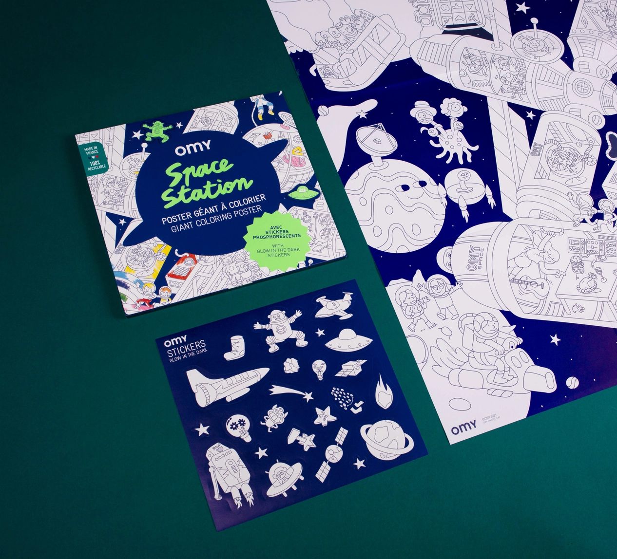 Space Station with Stickers Giant Poster