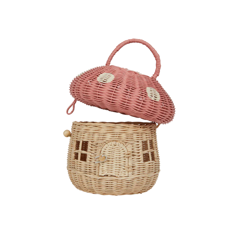 Rattan Mushroom Basket - Musk