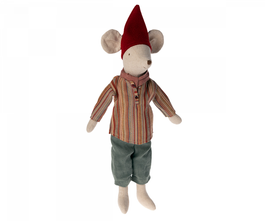 Medium Christmas Mouse Boy W/ Scarf