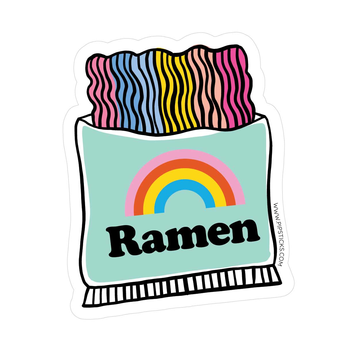3 Vinyl Stickers Ramen Love