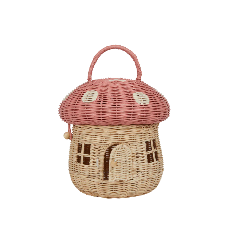 Rattan Mushroom Basket - Musk