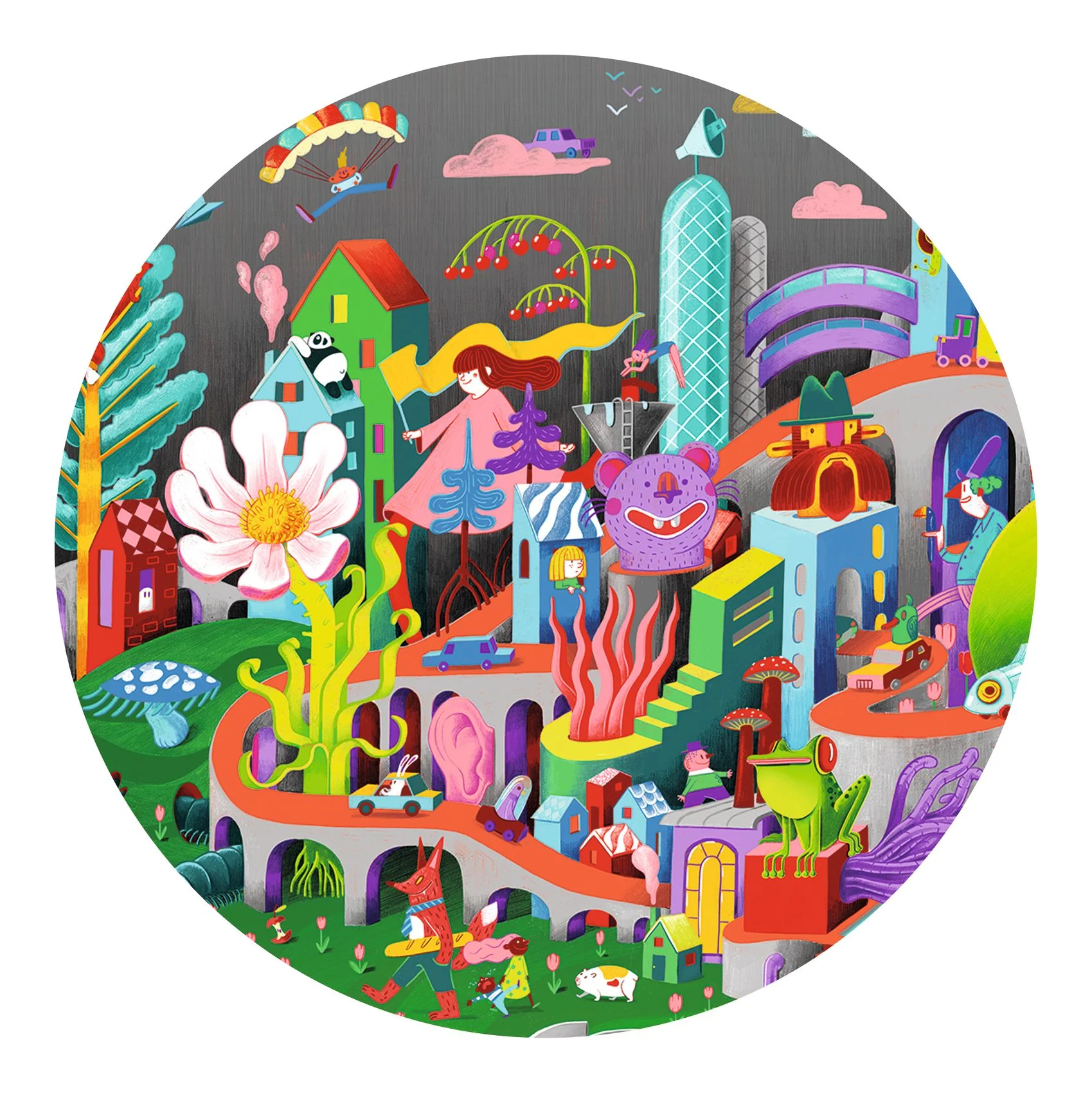 Observation Puzzle 200pcs Crazy Town