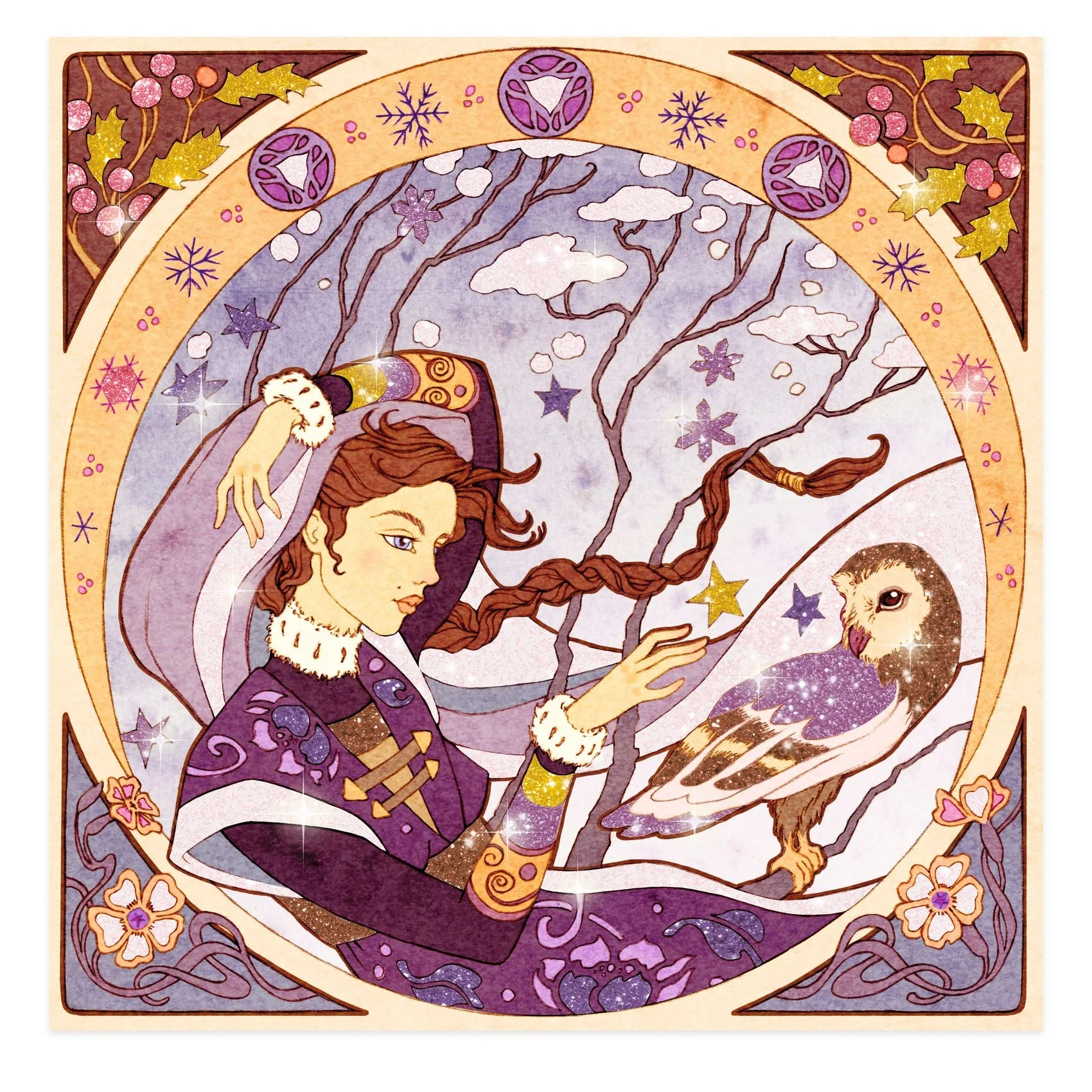 Inspired By Alfons Mucha - Glitter Boards