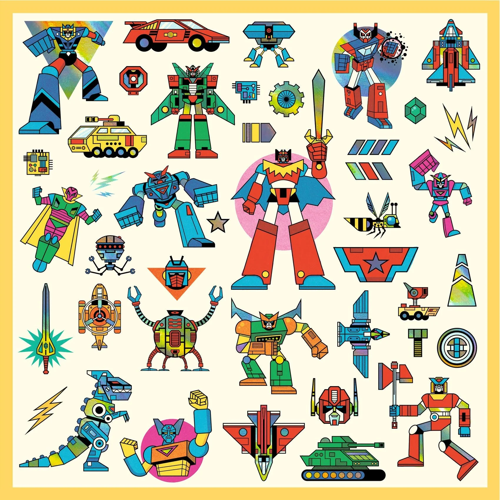 160 Stickers Robots