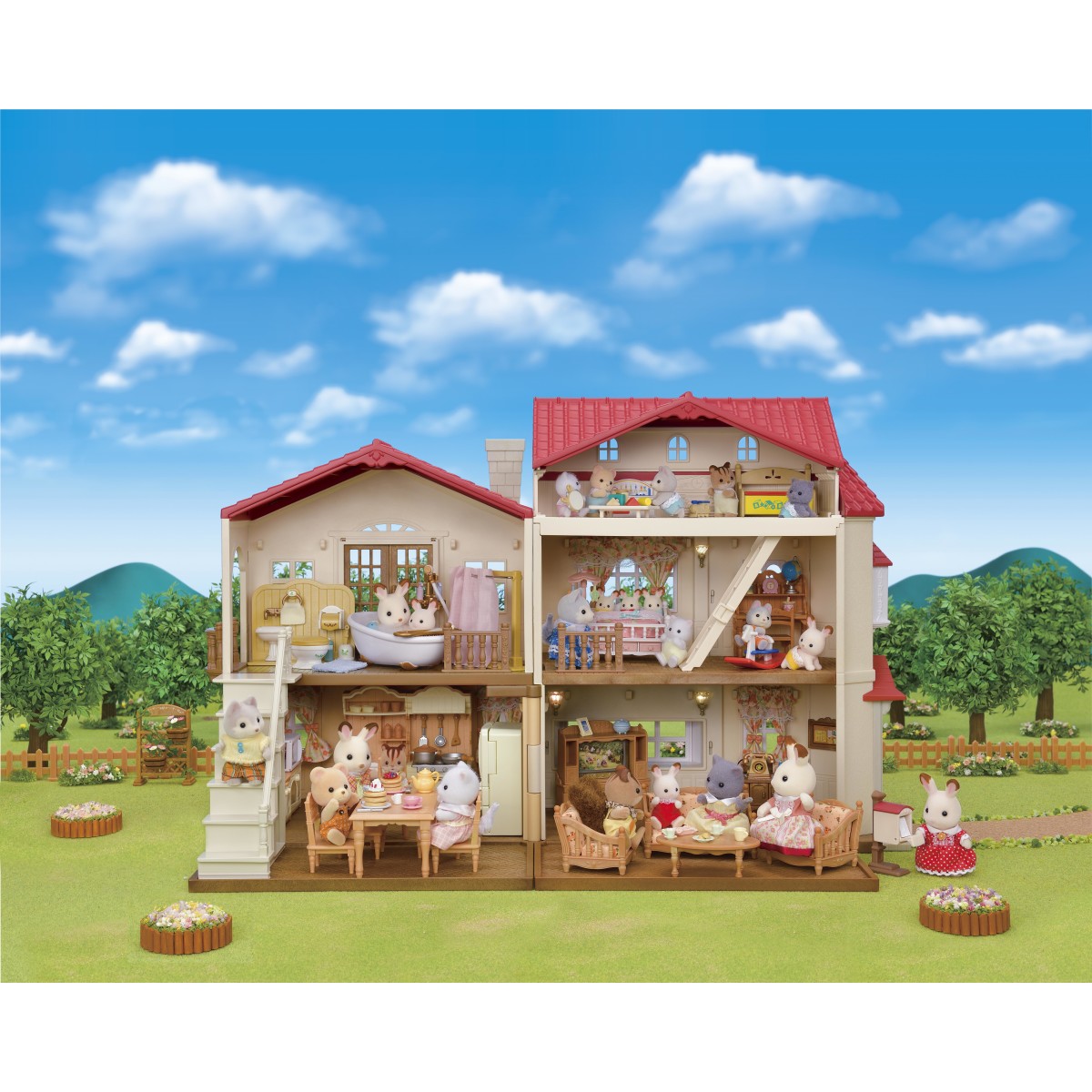 Red Roof Country Home Gift Set-Secret Attic Playroom-
