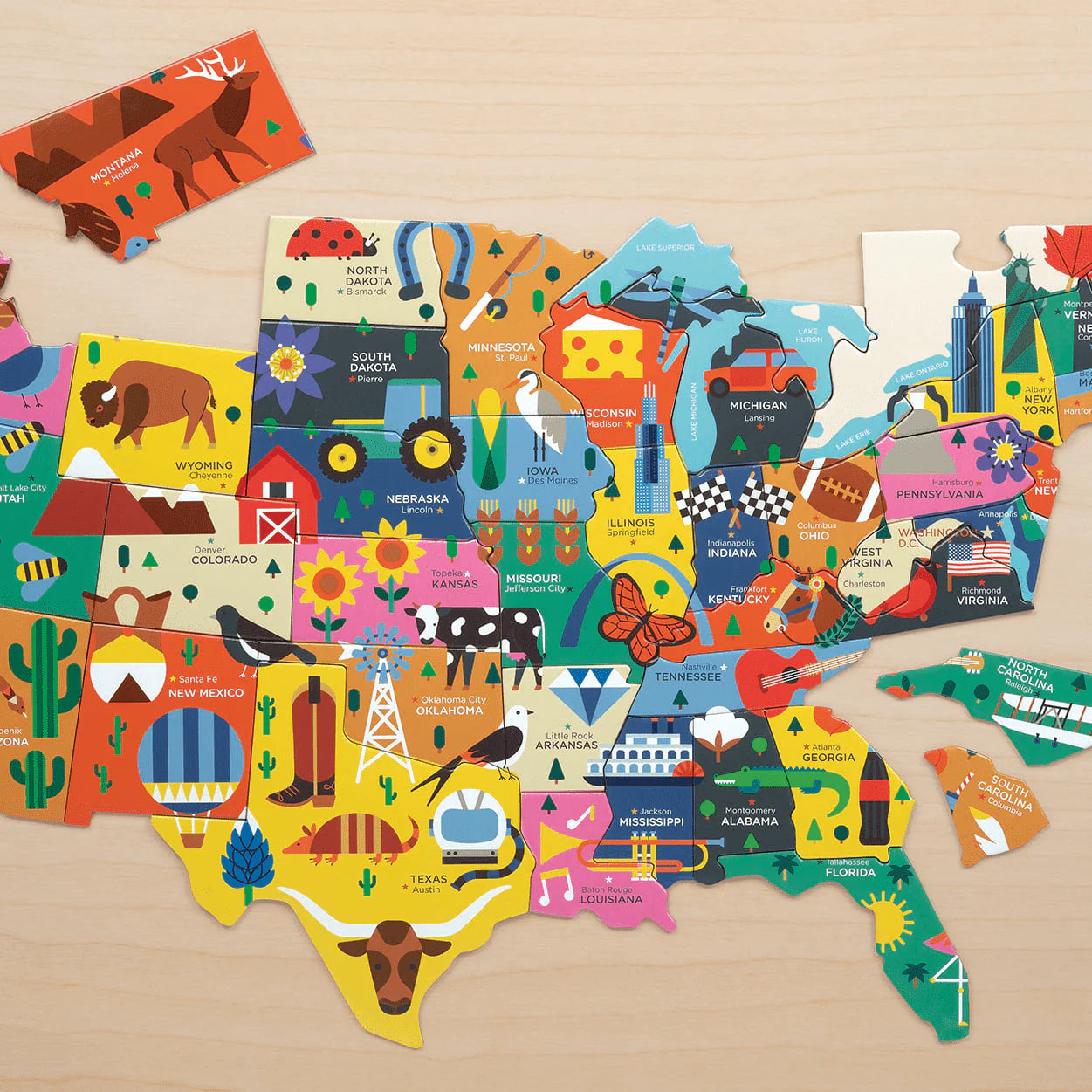 Map of the USA Puzzle - 70 pcs