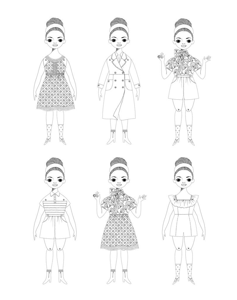 Coloring Paper Doll kit Amanda