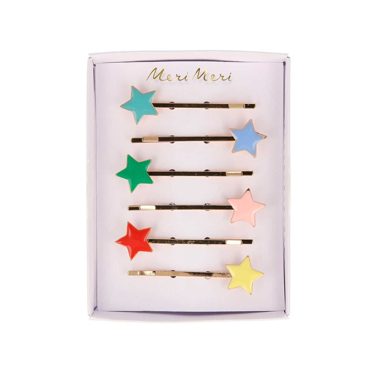 Enamel Star Hair Slides- Set of 6