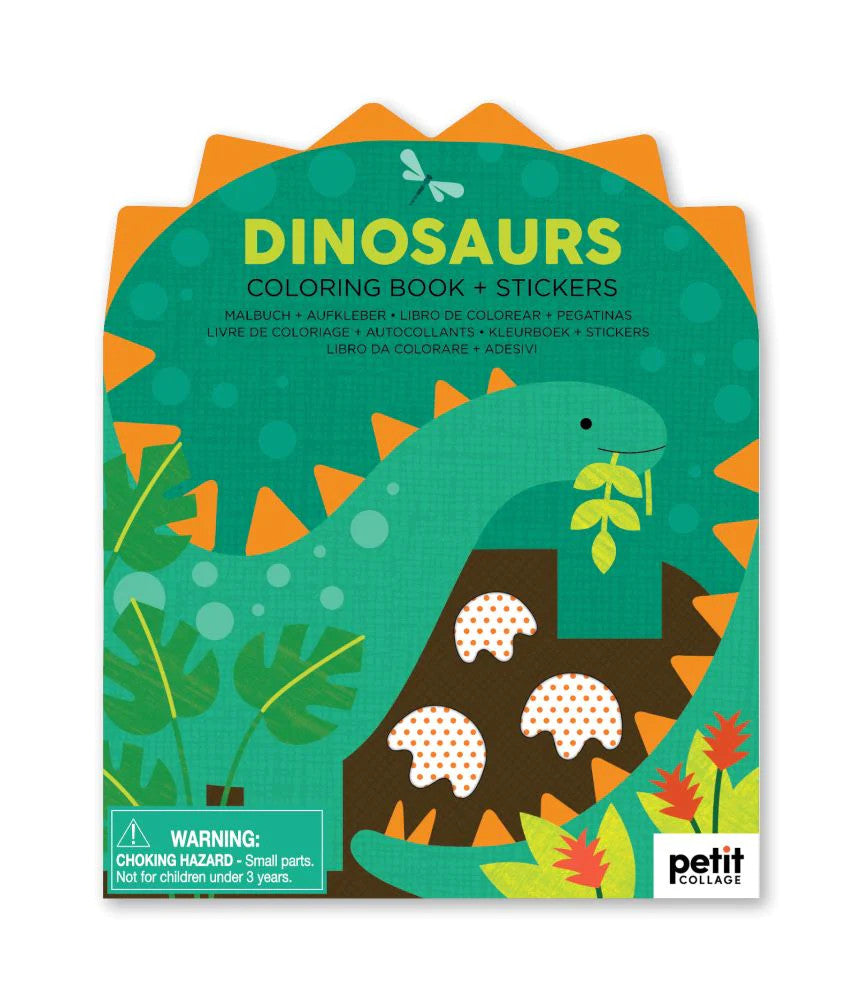 Coloring Book + Stickers Dinosaurs