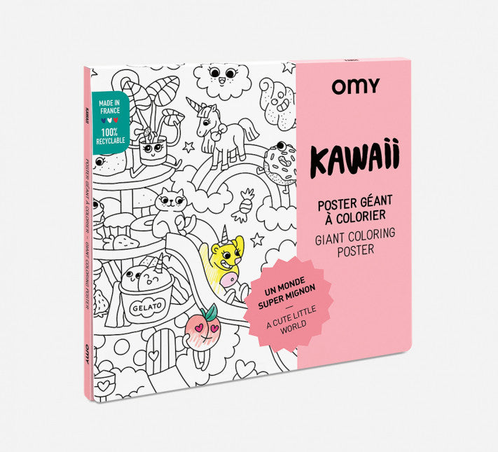 Giant Coloring Poster Folded Kawaii