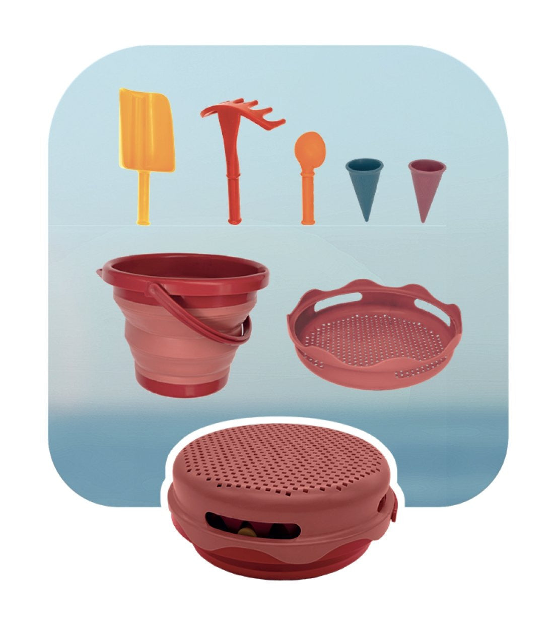 7-in-1 Sand Toy Set - Red