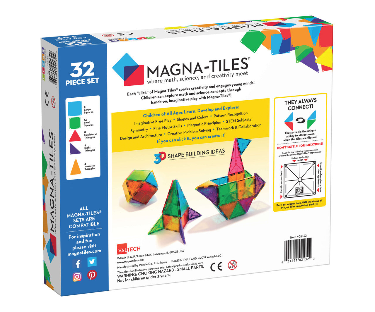 Magna-Tiles® Clear Colors 32pcs