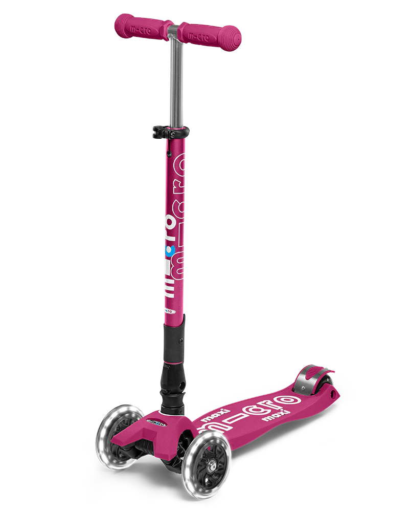 Micro Maxi Foldable LED Scooter - Berry Red
