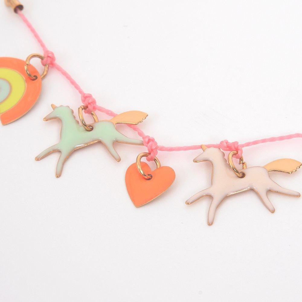 Necklace Unicorn Enamel Charm