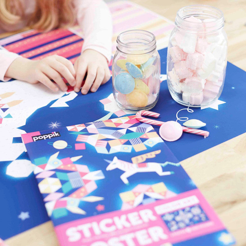 Constellation Pixel Unicorn Poster + Sticker