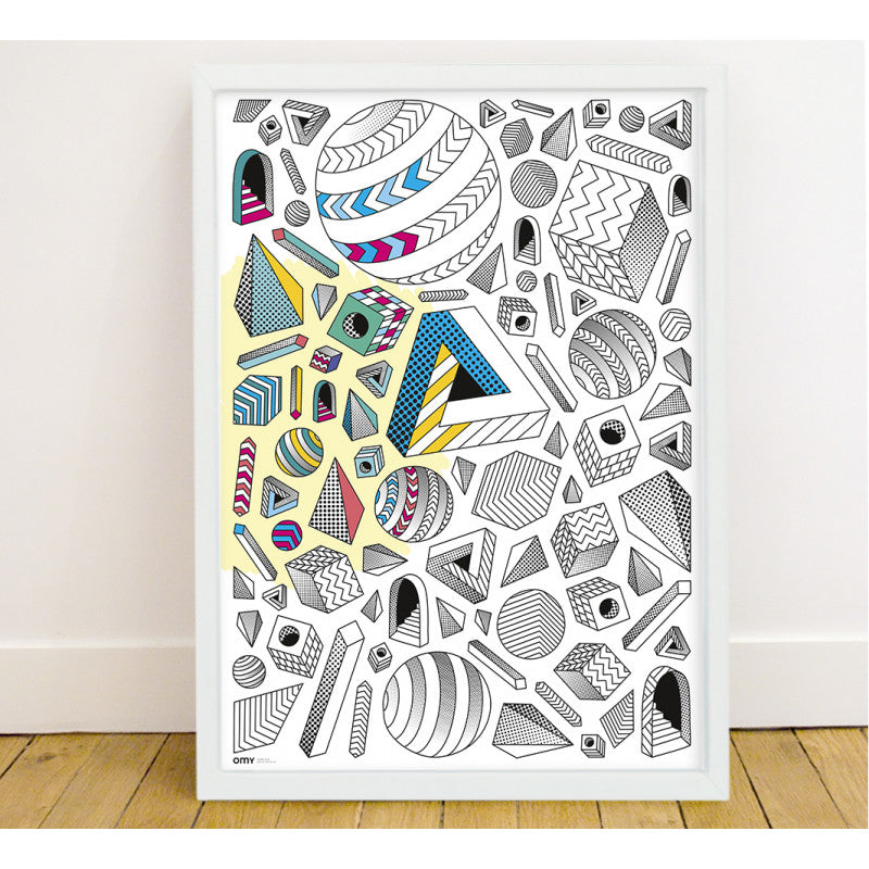 Giant Coloring Poster Folded Illusions