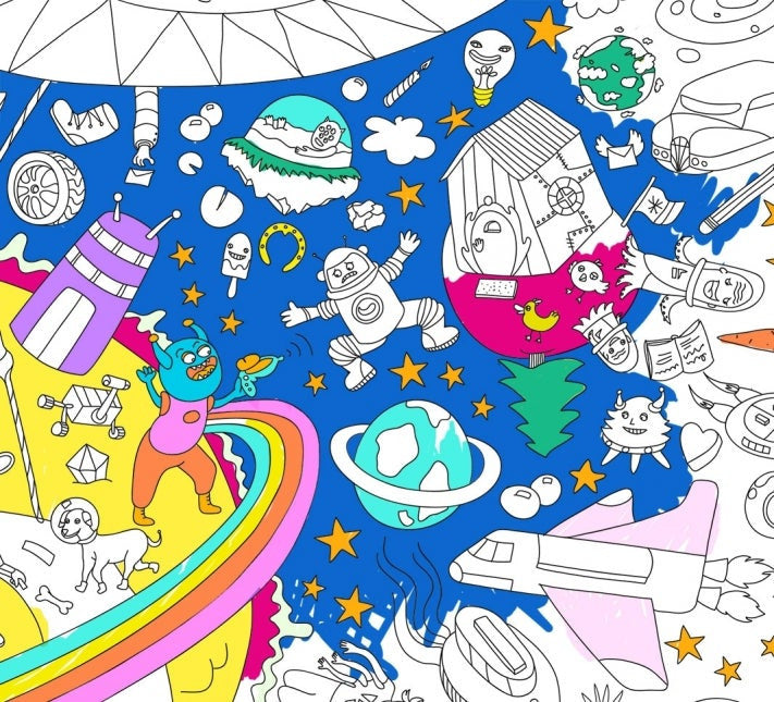 Giant Coloring Poster Folded Cosmos