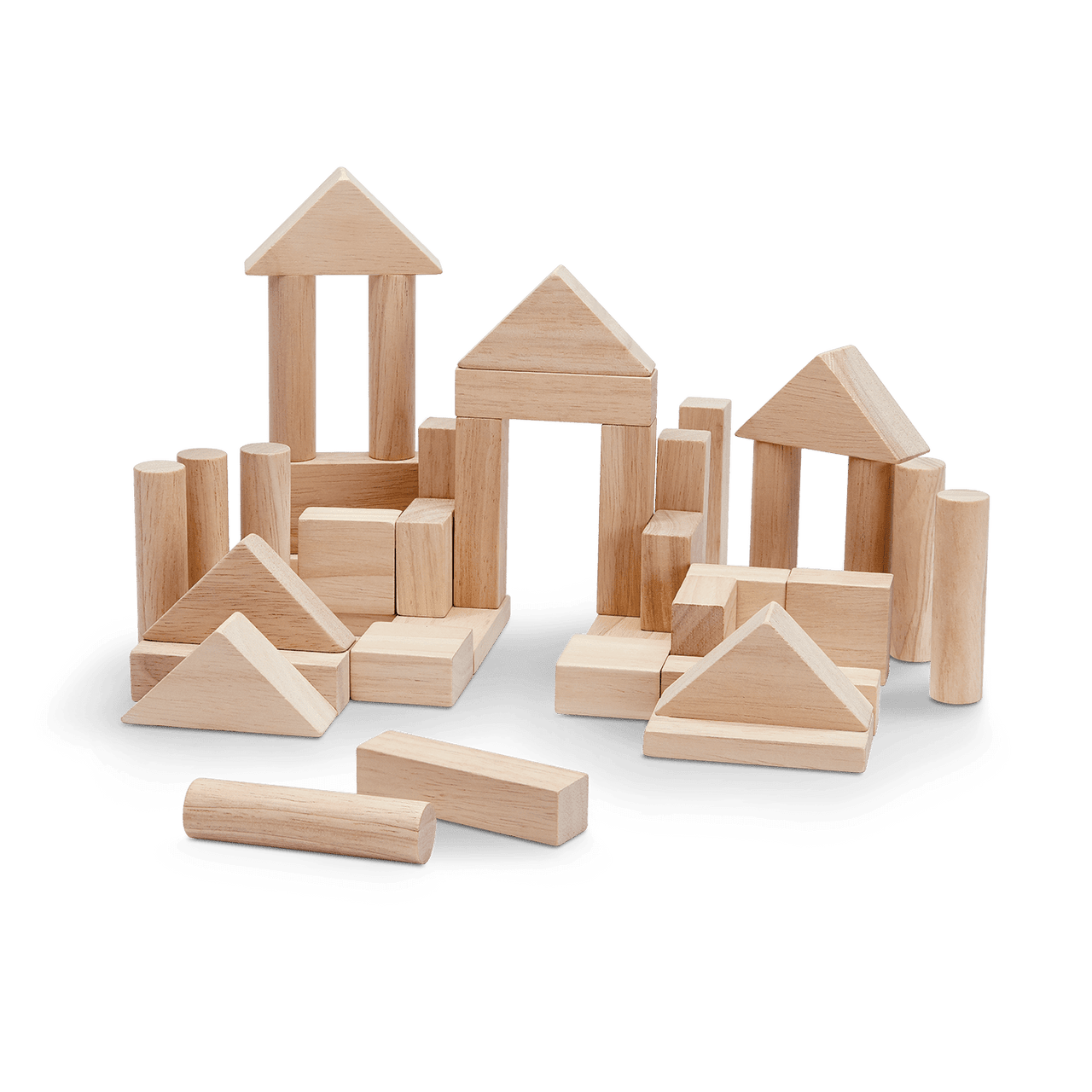 Wooden Blocks - 50 pcs Natural