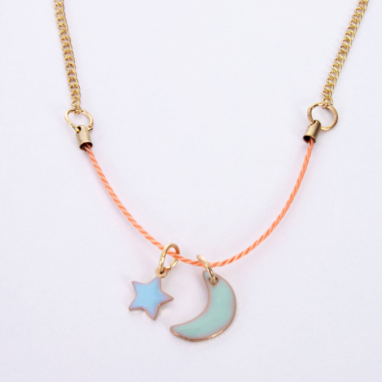 Enamel Moon & Sun Necklace